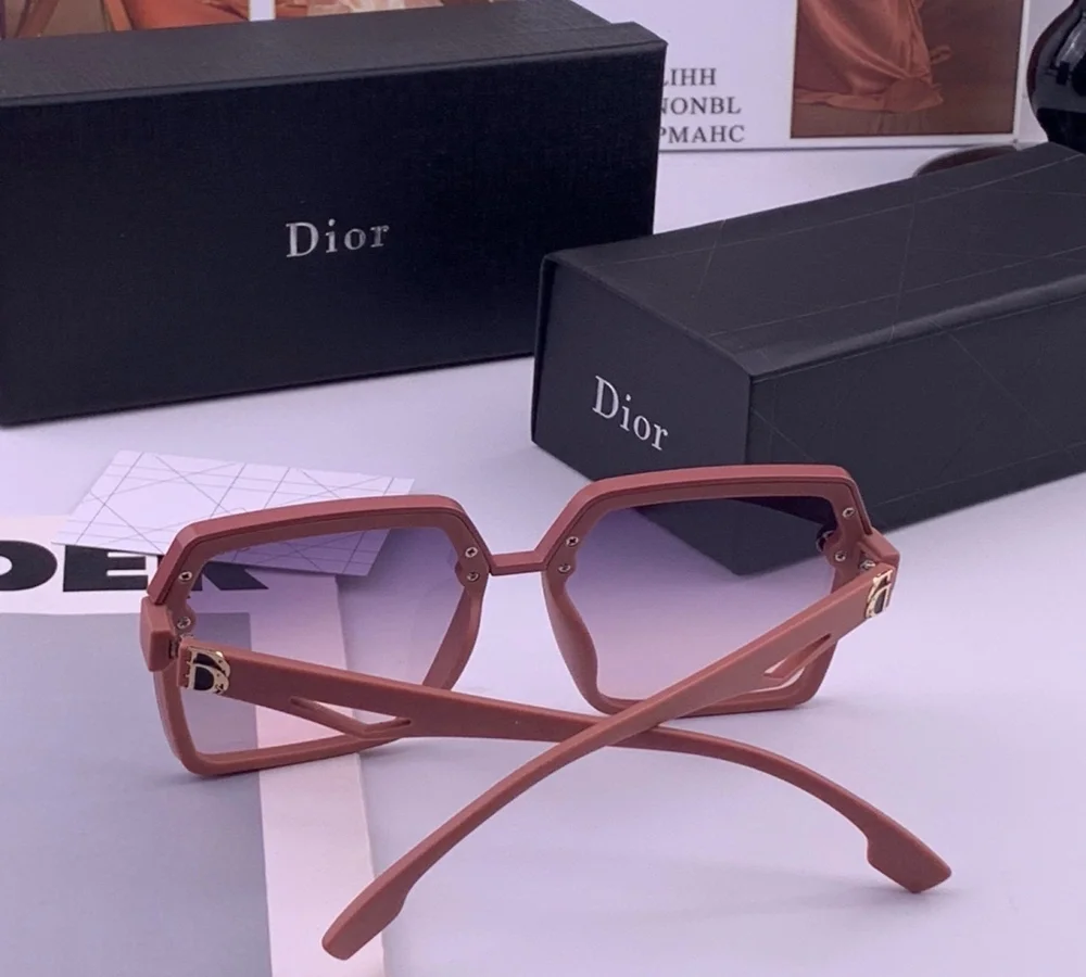 Dior Pink-Brown Gradient Frame Sunglasses with D Logo Detail
